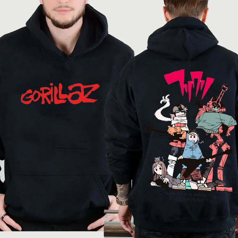 Новые толстовки и свитшоты с принтом рок-группы Gorillaz толстовка Y2k хип-хоп большие
