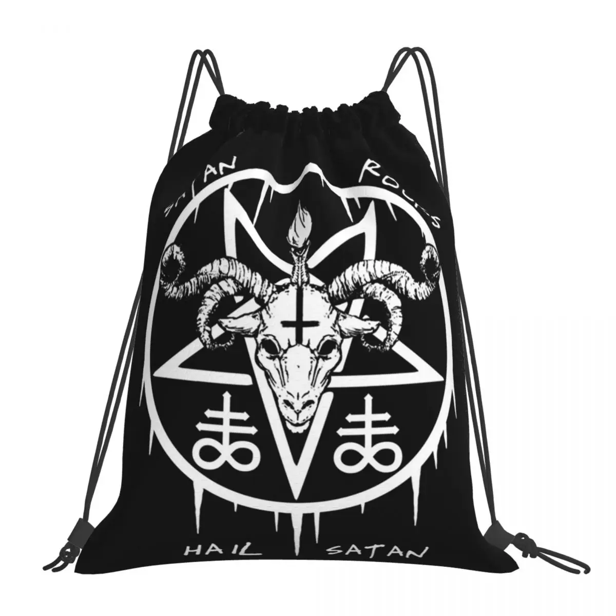 С надписью HAIL SATAN-сатана камни-забавные сатановые оккультные рюкзаки сумки на