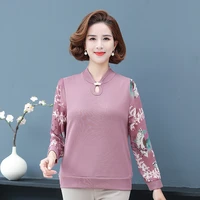 ol long sleeve loose casual t shirt 2022 spring autumn new large size middle aged mother bottom shirt women top
