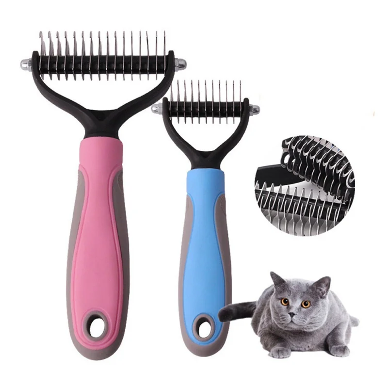 

Dog Cat Hair Removal Comb Detangler Fur Trimming Dematting Deshedding Brush Grooming Tool for Matted Long Hair Curly Pet Supplie