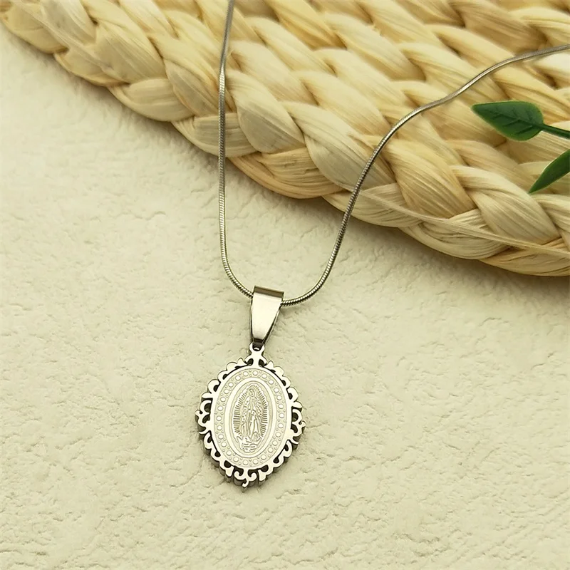Католическое ожерелье Девы Марии для мужчин и женщин из нержавеющей стали