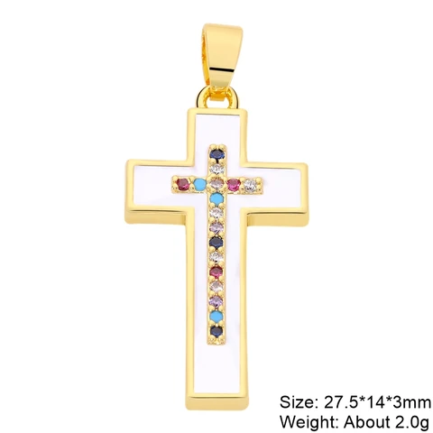 Juya 18K золотые кресты с эмалью и кубическим цирконием