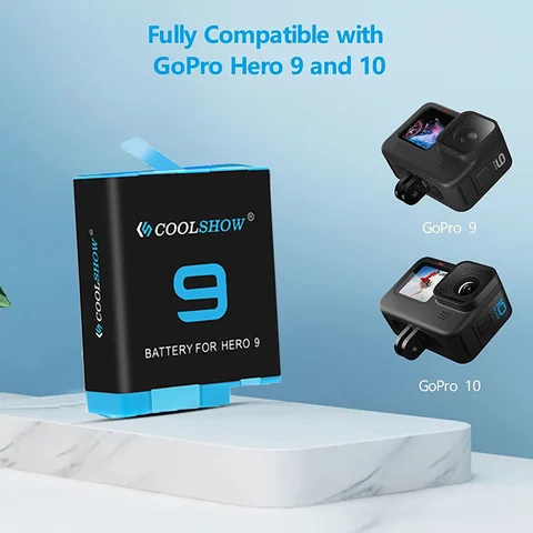 Аккумулятор для Gopro Hero 9 для Gopro Hero 10, черный аккумулятор, аксессуары для камеры, 1800 мАч, аккумуляторы для go pro Hero 9 10