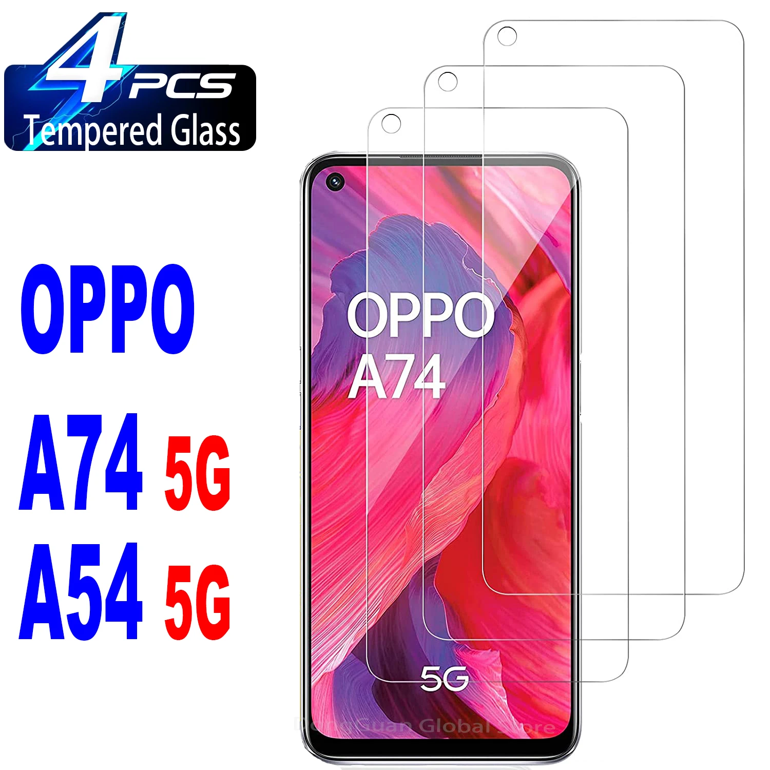 

2/4Pcs Tempered Glass For OPPO A54-5G A74-5G A54 A74 5G Screen Protector Glass Film