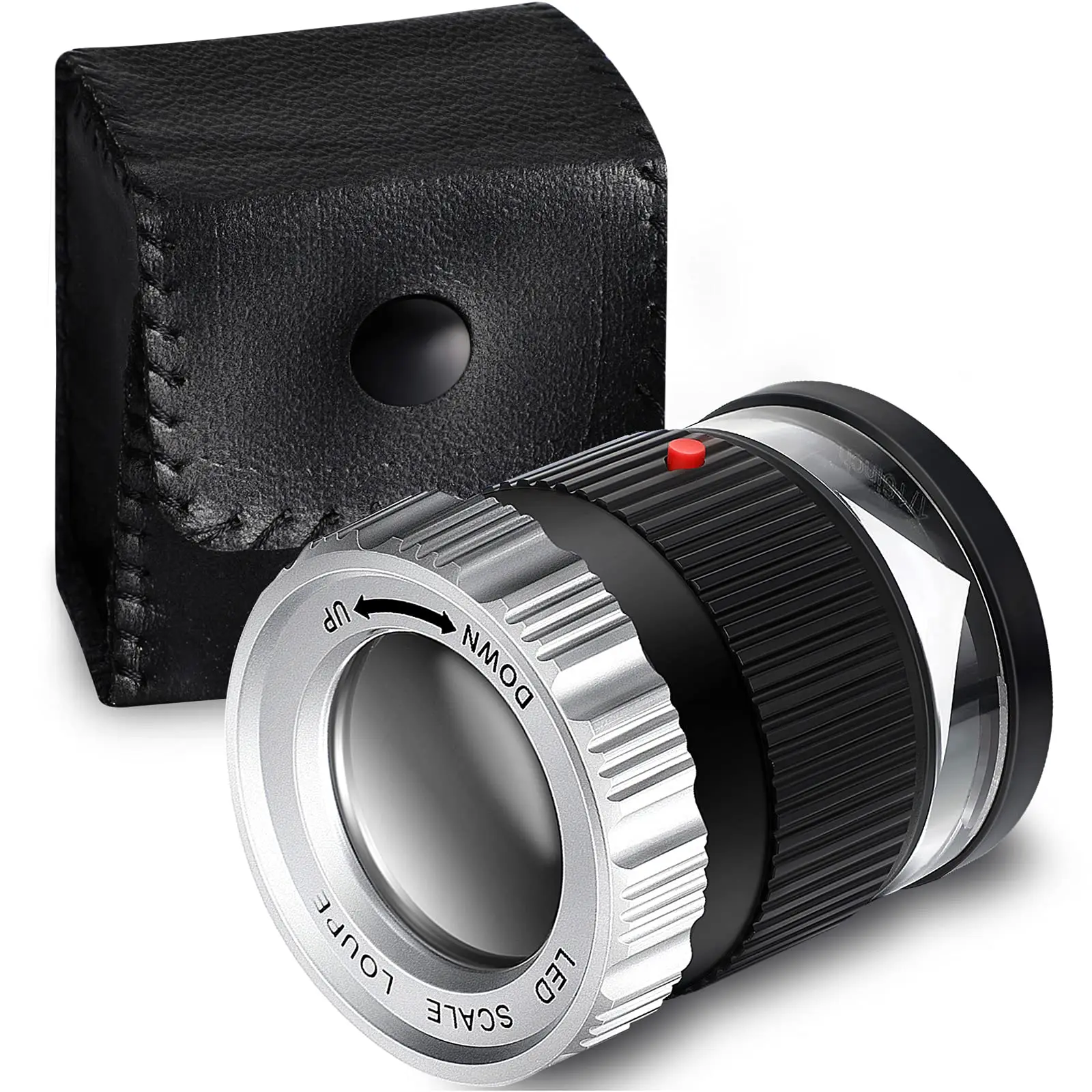 

Цилиндрическое ручное увеличительное стекло 30X со шкалой, искусственная подсветка, увеличительное стекло с регулируемым фокусным расстоянием, HD лупа, ювелирные изделия, лупа