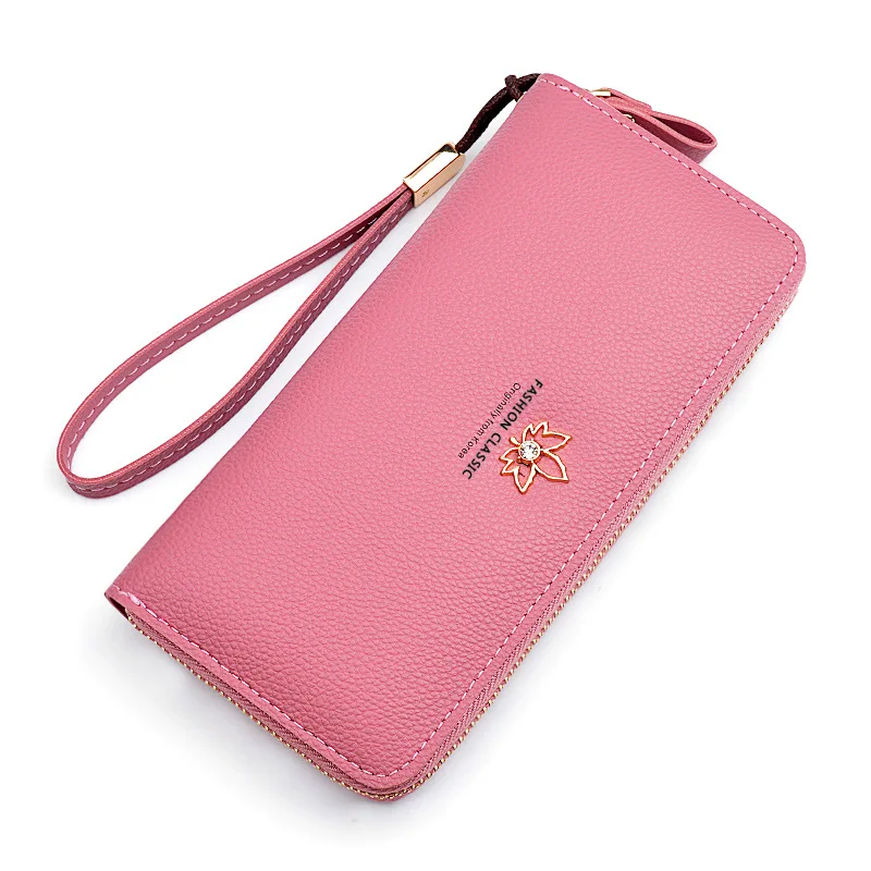 large capacity zipper wallet women long fashion womens clutch bag 2022 new mobile phone bag pu leather multi card coin purse free global shipping