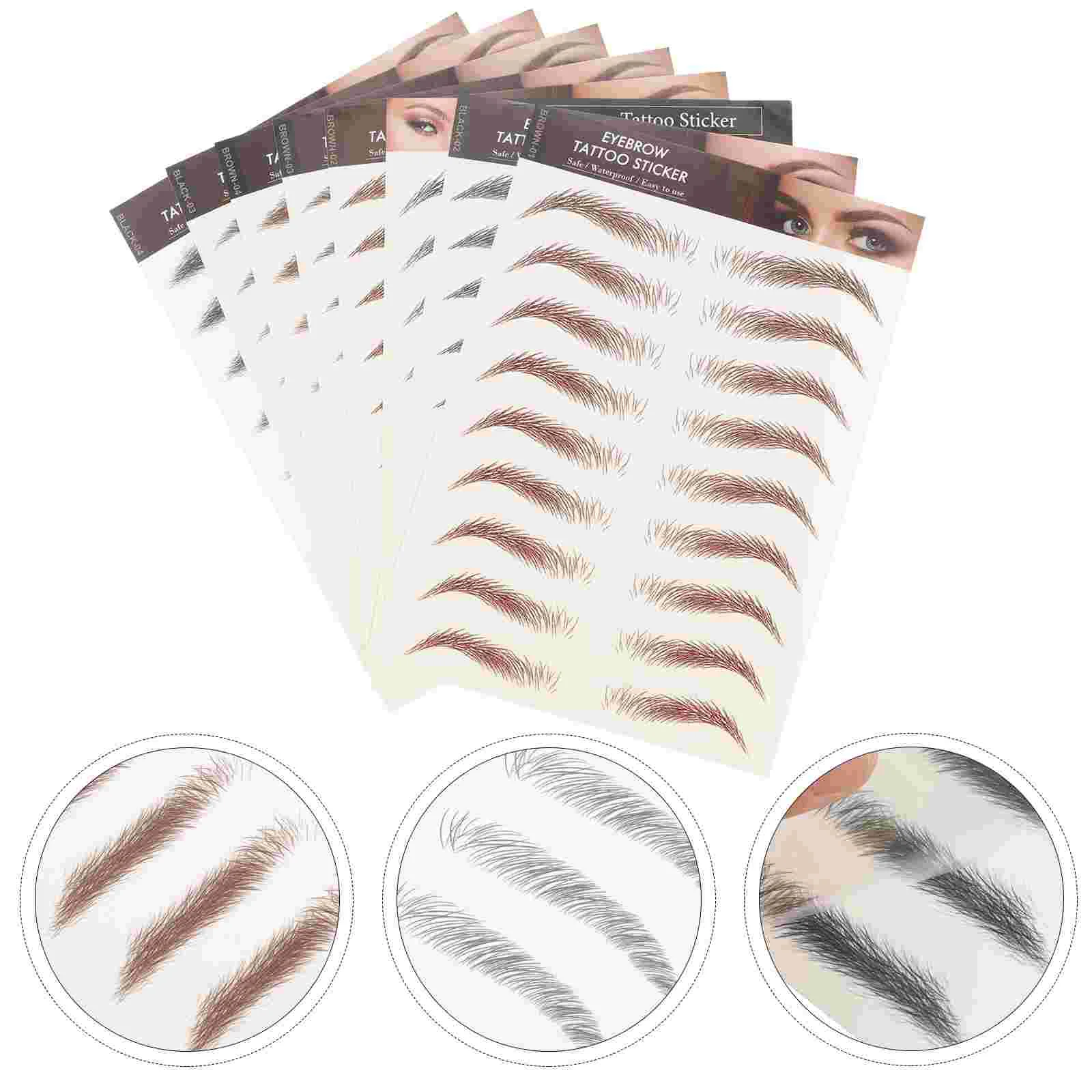 

Eyebrow Stickers Eyebrows Sticker Transfer Grooming 4D Beautyfalse Fake Imitation Brow Decals Makeup Transfers Hair Water