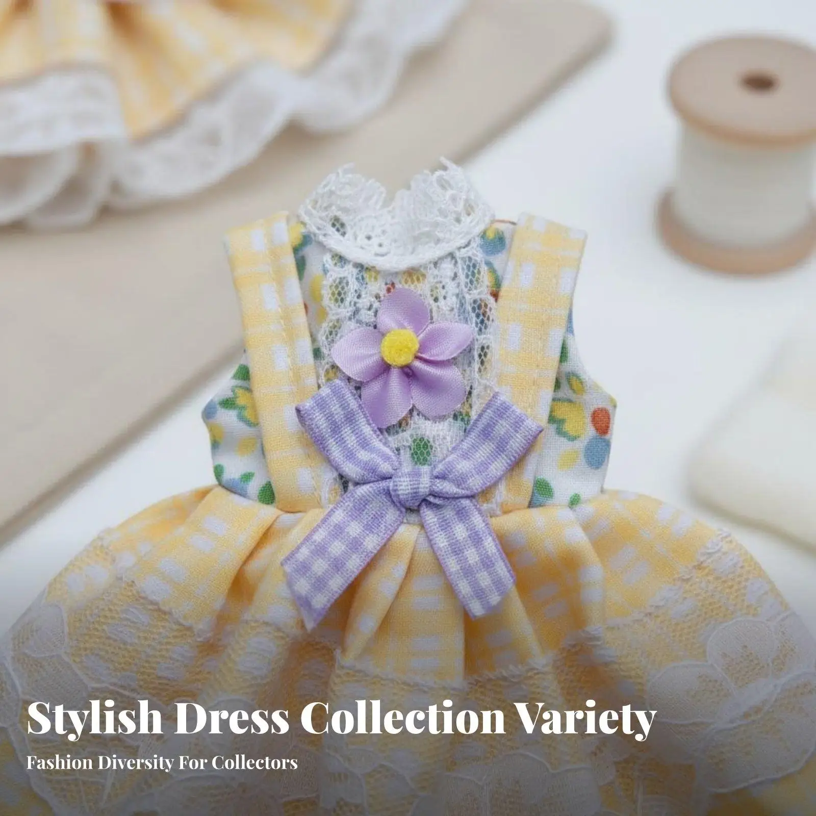 Фото Модный комплект одежды для кукол BJD: многослойная юбка для кукол 12 дюймов, идеально подходит для декора кукольного домика №4