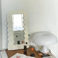 creative desktop wave mirror cosmetic mirror bathroom mirror decorative mirror plastic framed mirrors wall gold mirror homedecro