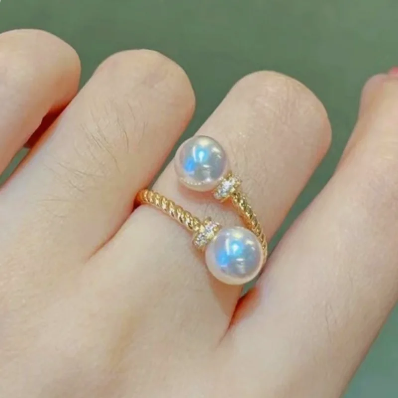 

Женское кольцо с искусственным жемчугом, блестящее