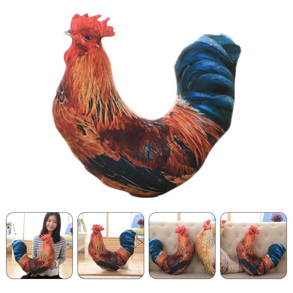 

Stuffed Chicken Plush Toy Artificial Rooster Pillow Wear-Resistant Animal Pp Cotton Decorative Children