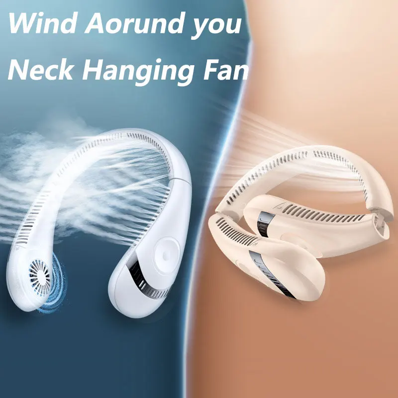 

Hanging Usb Neck Fan Portable Small Folding Bladeless Ventilador USB Rechargeable 360 Degree Air Conditioning Fan Sport 5000mAh