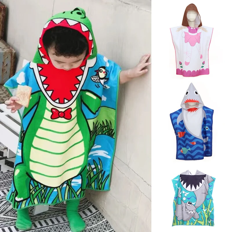 

Cartoon Baby Bath Towel Microfiber Cotton Hooded Beach Towel Newborn Cape Towels Soft Poncho Kids Bathing Stuff Infant Washcloth