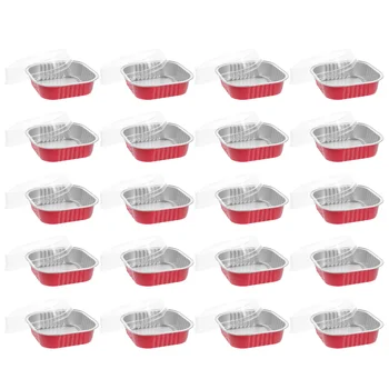 Folie Backen Tassen Aluminium Pfannen Cupcake Mit Deckel Tasse Container Pudding Dessert Mold Kuchen Einweg Liners Zinn Lebensmittel Deckel Pan