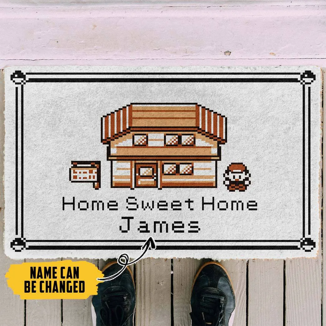 

Personalised Name Pixel Style Newest Doormat Funny Porch Rug Mats Floor Carpet 3D Printed Indoor Outdoor Doormat Non-slip -2