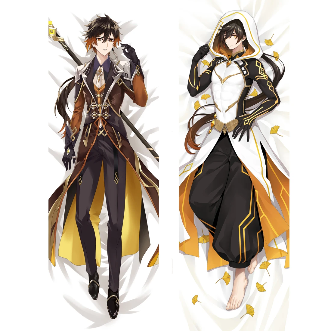 Game Genshin Impact Morax Zhong Li Pillow Case Dakimakura Costume Male Otaku Hugging Body Throw Cushion Pillow Cover Case
