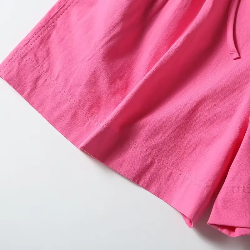 Withered Fashion Solid Color Simple Commuter Elastic High Waist Shorts Japanese Style Multicolor Ladies Causal Bermuda Women
