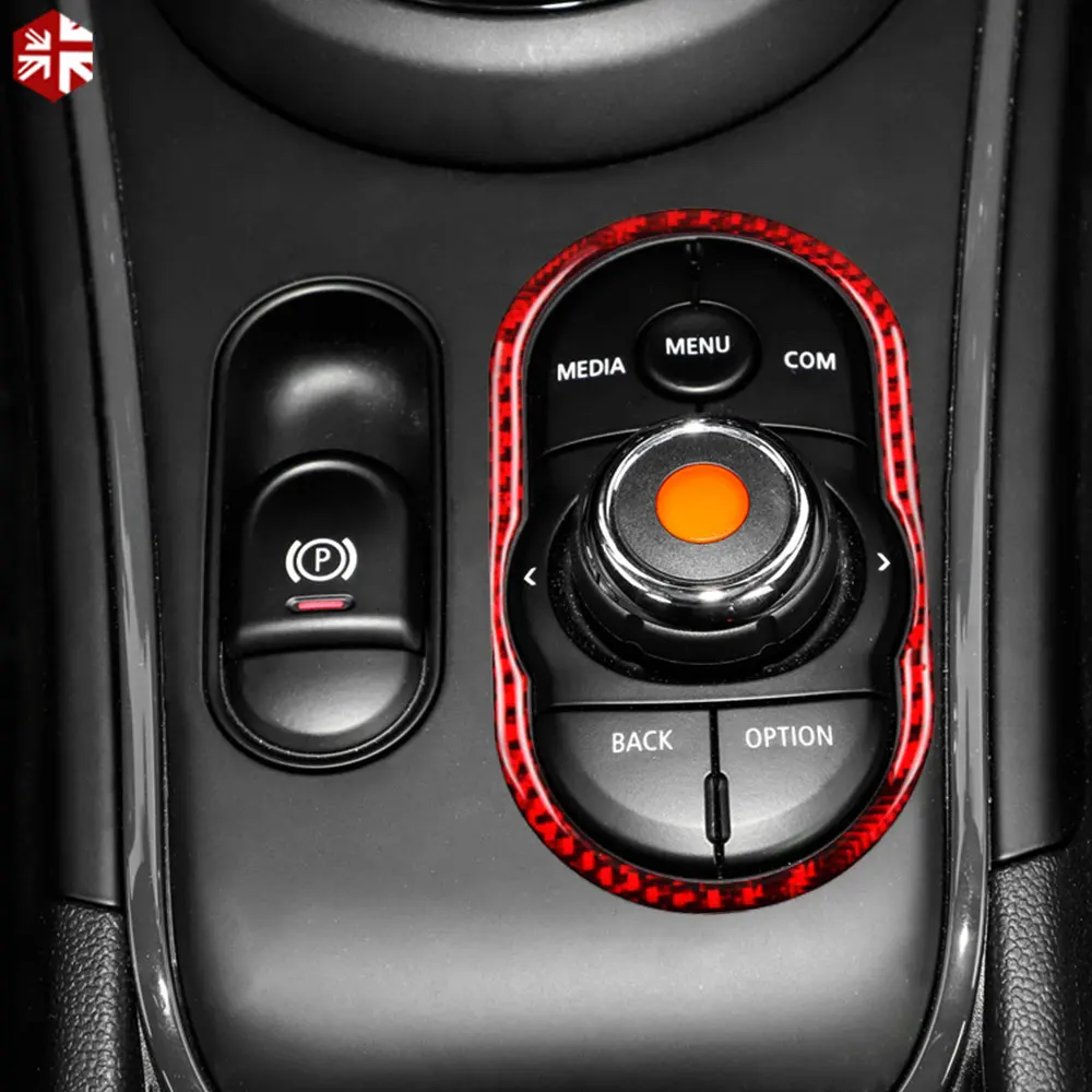 

Real Carbon Fiber Multimedia Button Frame Cover Trim for MINI Cooper SE Countryman F60 All4 2017 2018 2019 2020
