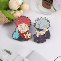 2pcslot jujutsu kaisen brooch japanese classic animation cartoon cute clothes accessories color metal pin badge