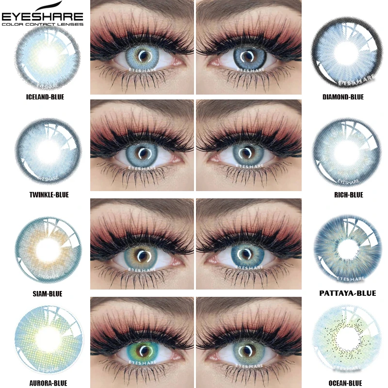 

EYESHARE Natural Color Contact Lenses for Eyes 2pcs Blue Makeup Yearly Beautiful Pupils Soft Eyes Cosmetic Color Contacts Lens