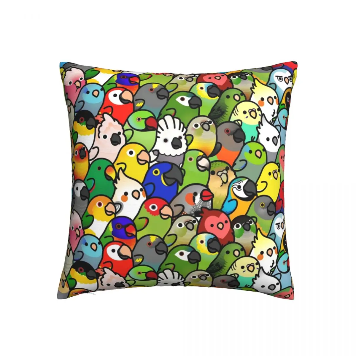 

Parrot Pillow Case Everybirdy Pattern Bedroom Zipper Pillowcase Spring Square Polyester Cover