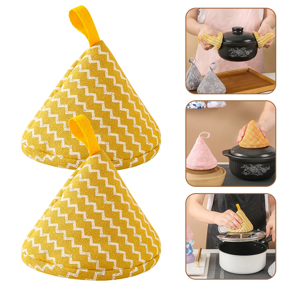 

Pot Lid Cover Knob Gloves Covers Sleeves Triangular Anti Scald Pan Handle