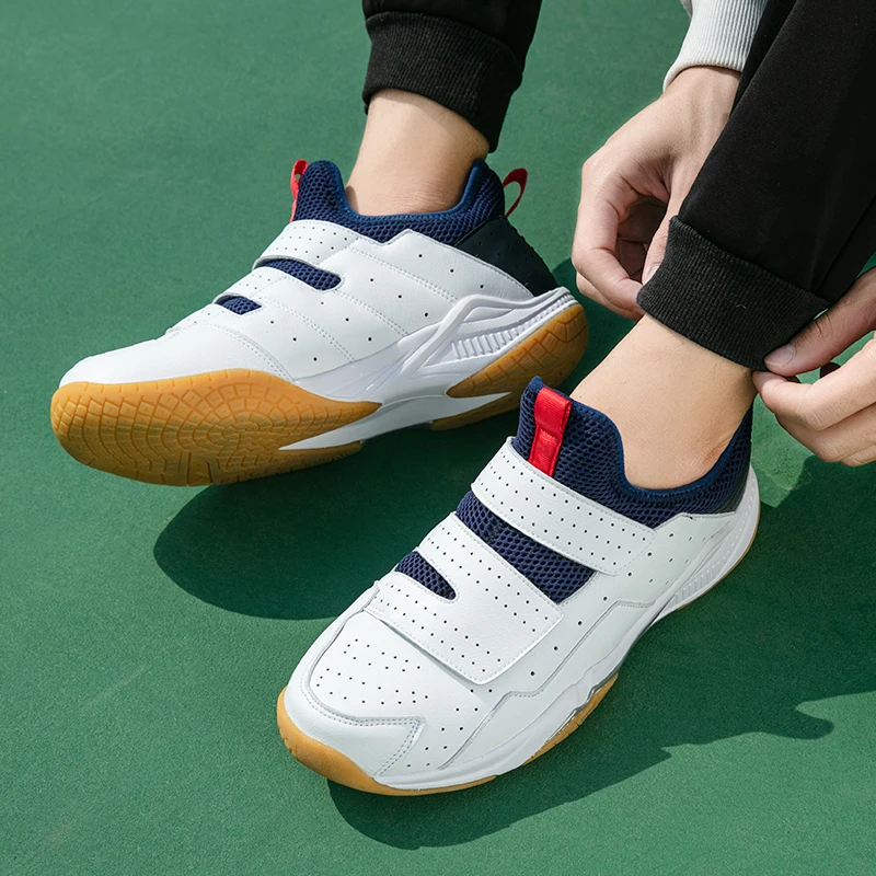 Women and Men Tennis Shoes Velcro Men Tennis Sneakers High Quality Comfortable Badminton Shoes Competition Training Sneakers Men