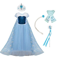 kids frozen clothes little girls princess ball layered clothing children elsa carnival snowflake costume pageant luxury gown