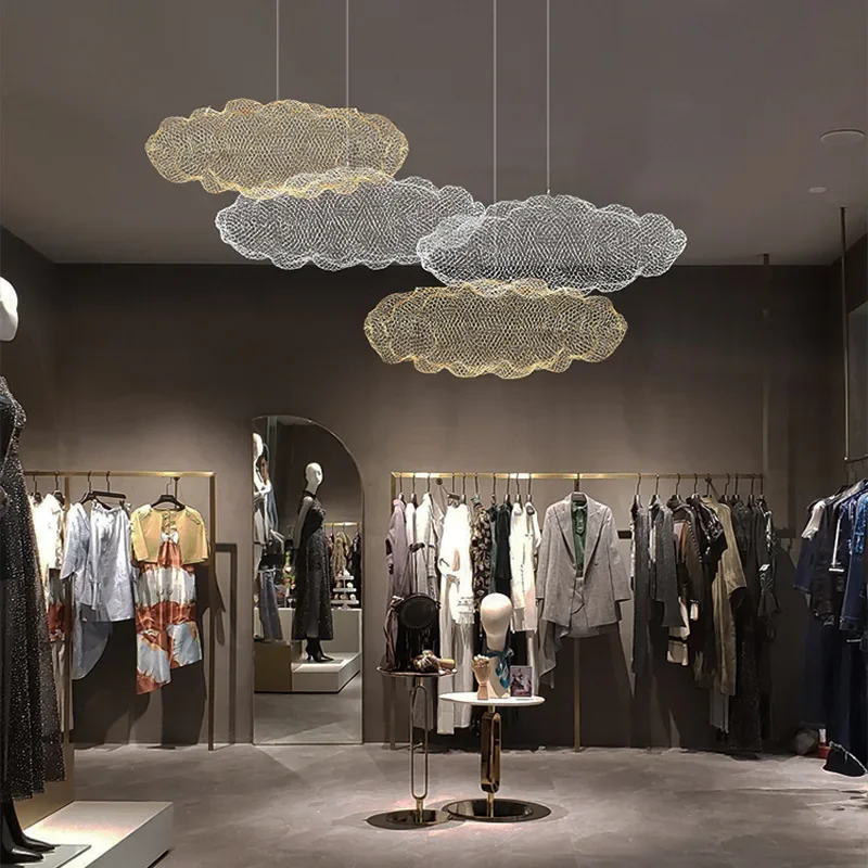 Светодиодная люстра для столовой звездное небо железная сетка облако