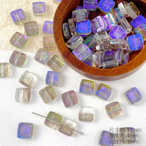 Винтажные квадратные стеклянные бусины YoZuSmily 11 мм