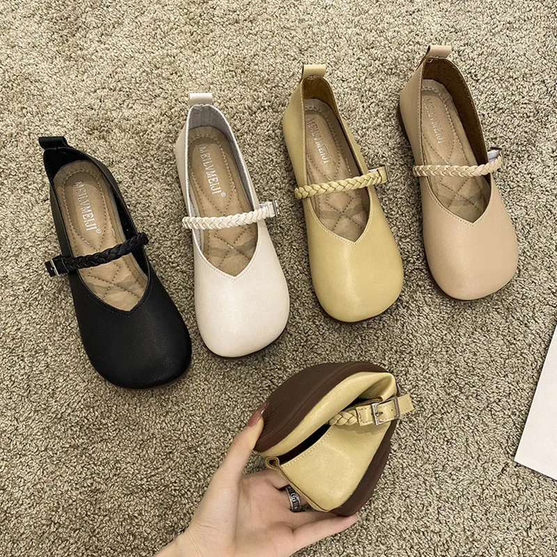 

Женские туфли-оксфорды из ПУ кожи, мягкие кроссовки на плоской подошве, с закрытым носком, круглый носок, повседневная обувь для отдыха, одно...