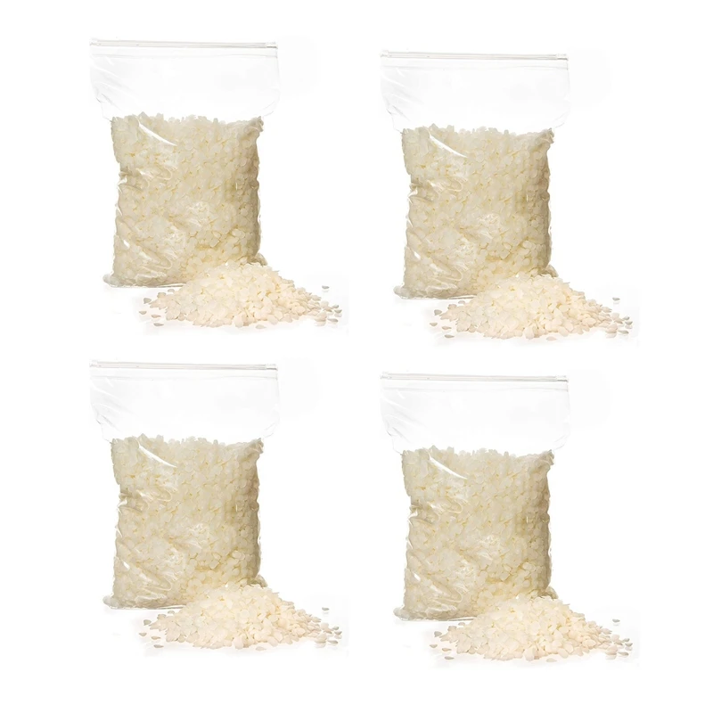 

4 белых гранула пчелиного воска для изготовления свечей, легкие плавильные пастики пчелиного воска для свечей «сделай сам», (1 фунт)