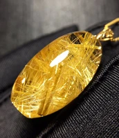 natural gold rutilated quartz barrel pendant yellow rutilated 23 614mm necklace jewelry women men brazil aaaaaaa