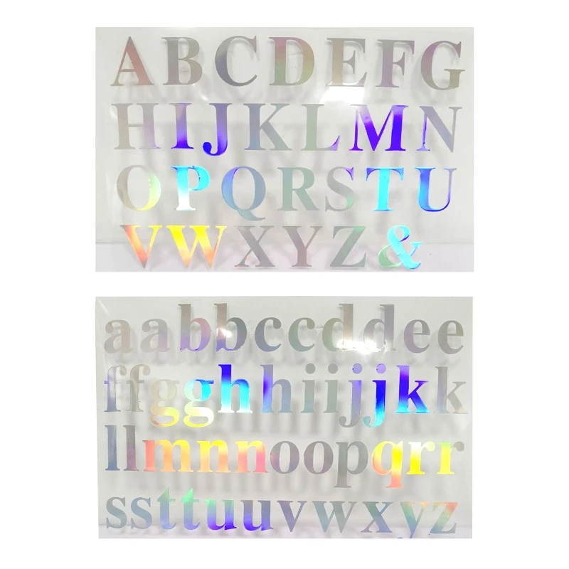 

10PCS Decorate Stickers for Silicone Resin Mold Holographic Clear Film Alphabet Letter Resin Sticker for Resin Craft DIY Supply