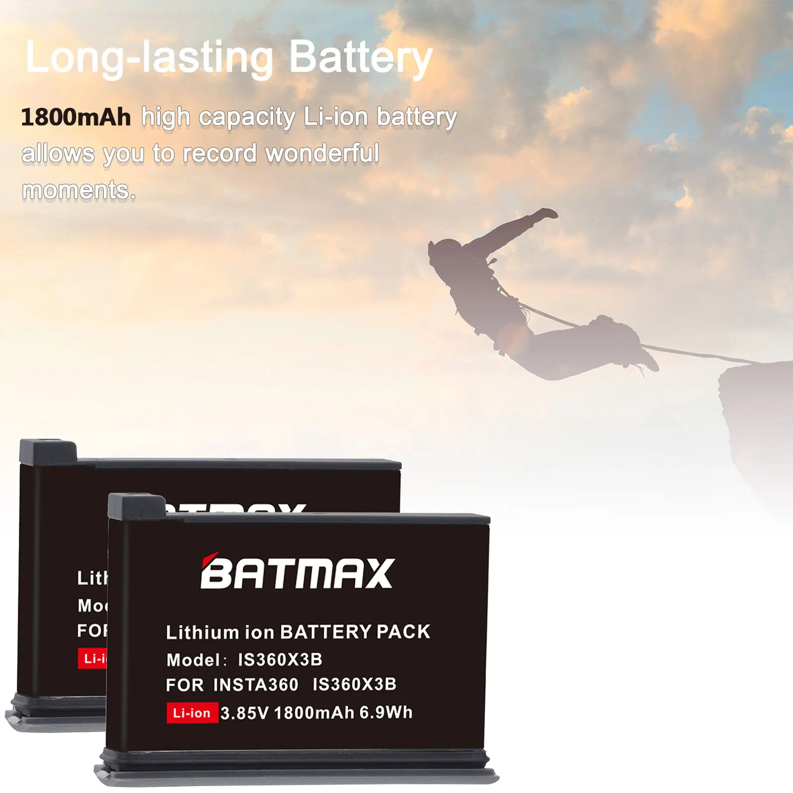 Аккумулятор Batmax 1800 мАч + двойное зарядное устройство USB с портом Type-C для