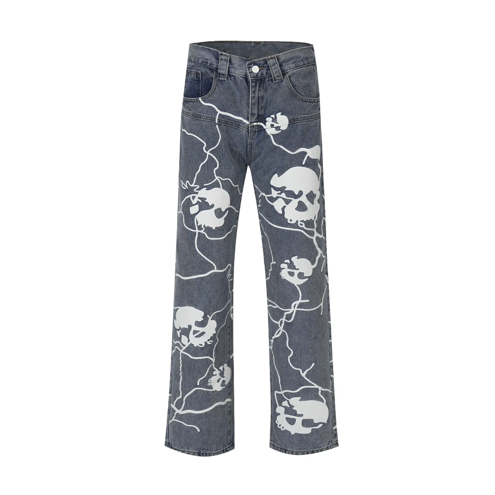 2023 Men Hip Hop Baggy Pants Jeans Streetwear skull Printing Denim Pants Harajuku Joggers Jeans Trousers Pants