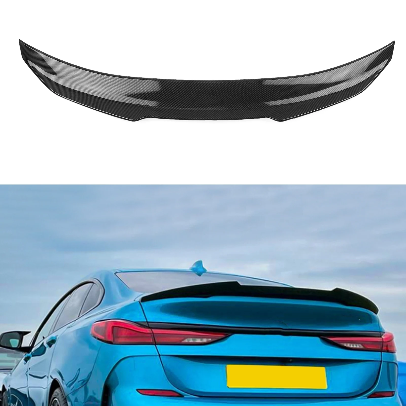 

For BMW 2 Series F44 228i 2020-2022 PSM Style Rear Trunk Spoiler Wing Splitter Lip Gloss Black 220i m235i Car Decklid Flap Trim