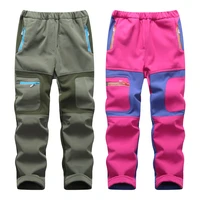 child pants childrens velvet trousers breathable windproof waterproof color matching new soft shell boys and girls primary