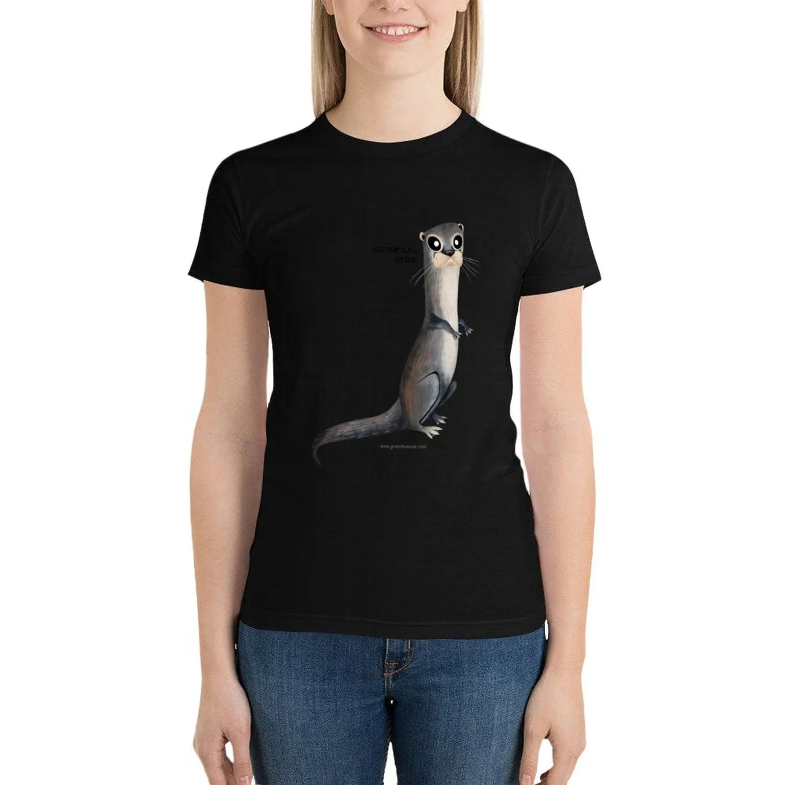 Неотропическая футболка с выдрой винтажная одежда Забавные Рубашки для