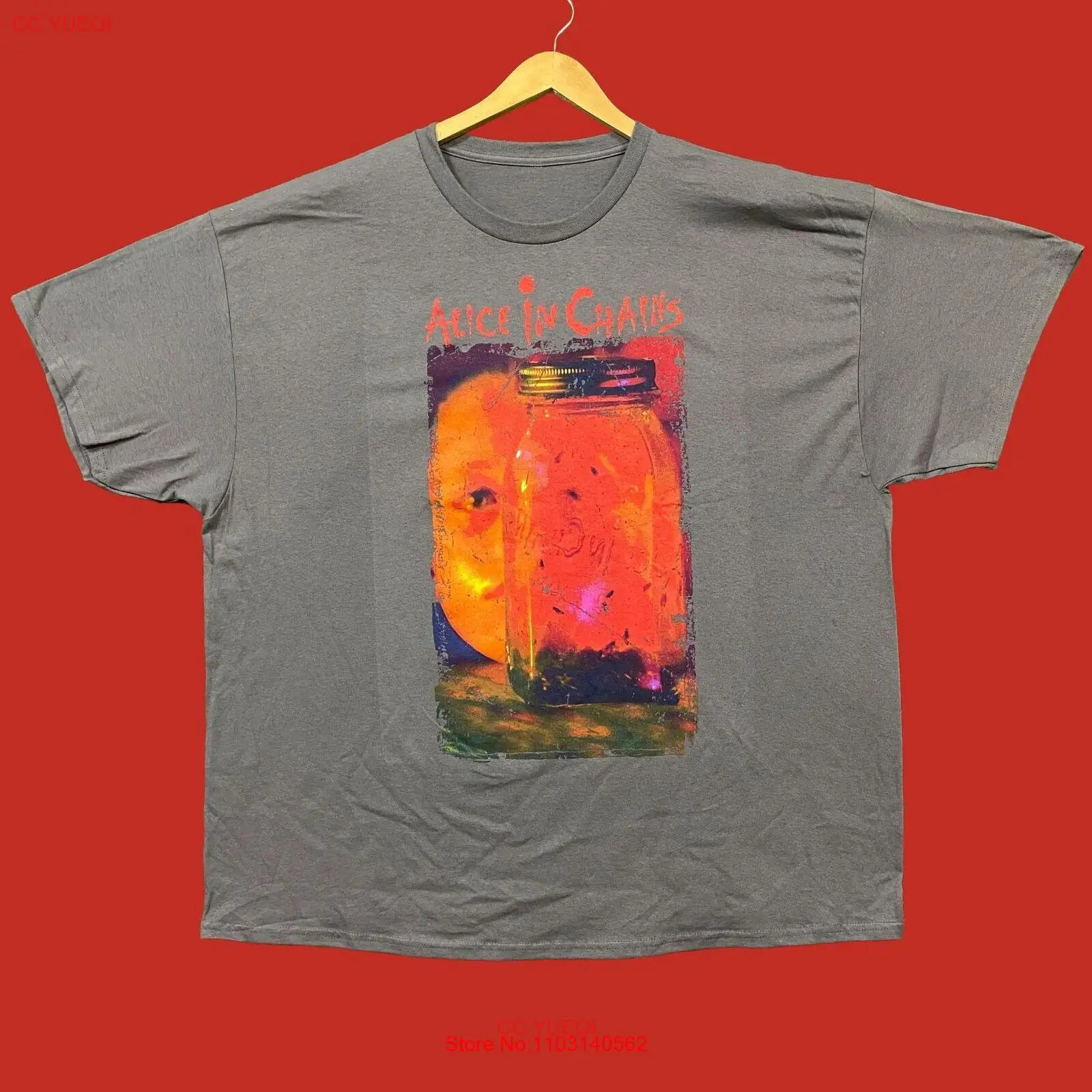 Футболка Alice In цепей с баночкой мух рок Размер 3xl