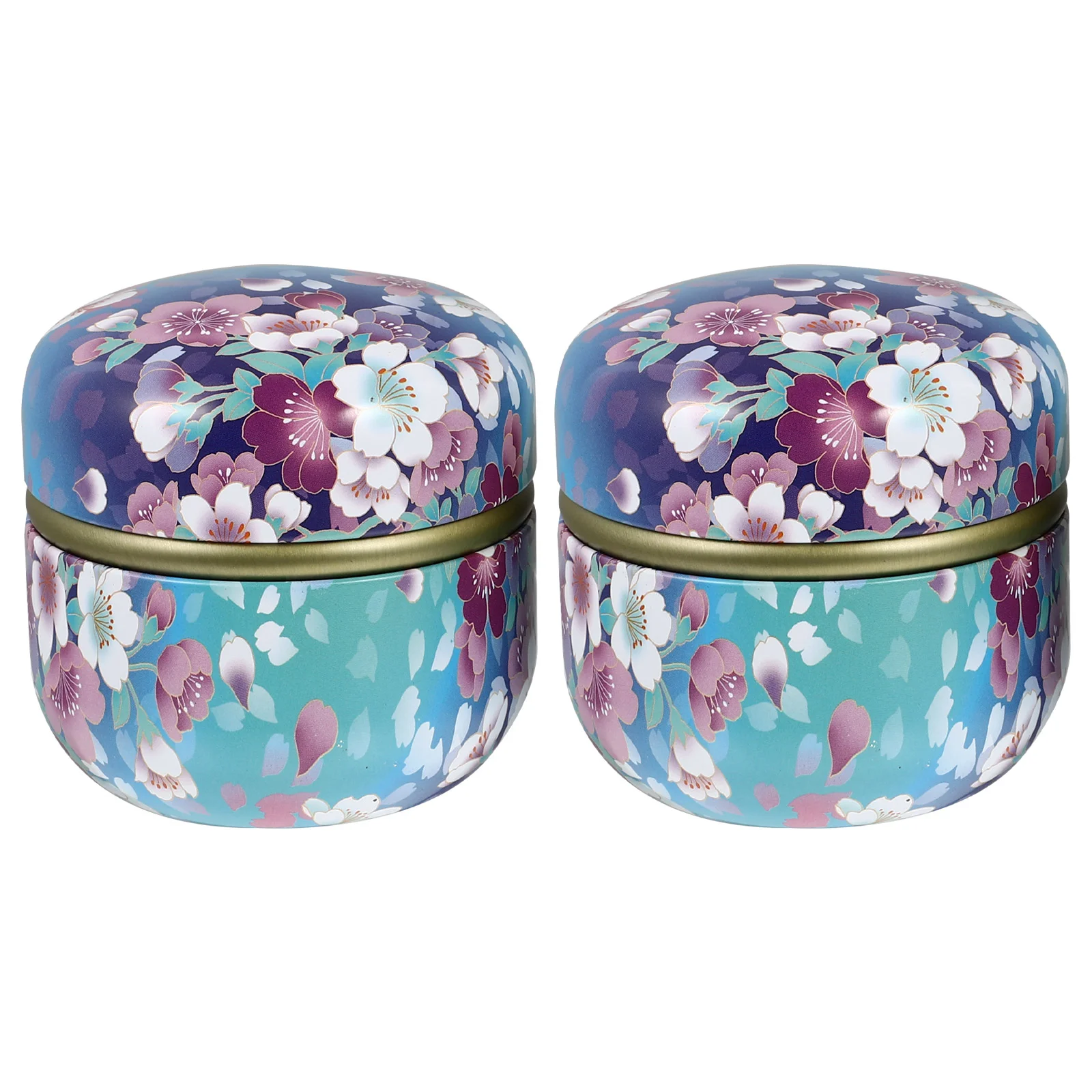 

2PCS Multipurpose Tinplate Tea Box Round Scented Tea Jar Sealed Loose Powder Can