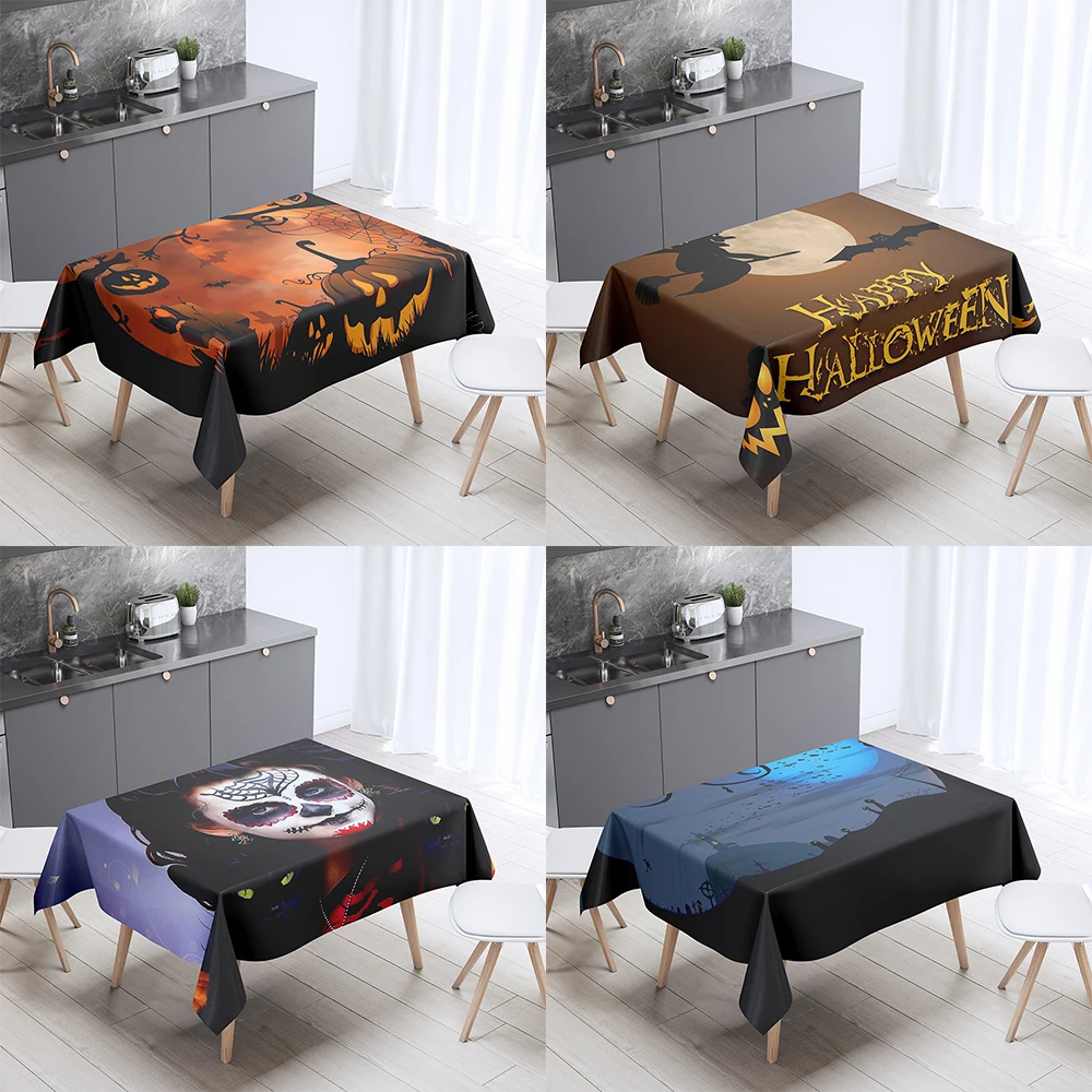 

Halloween horror pumpkin print tablecloth for home decoration gatherings rectangular anti fouling and dustproof tablecloth