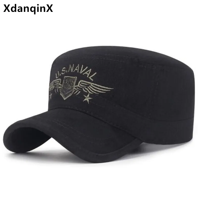 

Free Shipping Spring Summer New Washable Cotton Military Hats Flat Caps For Men Camouflage Cap Casual Sports Cap Snapback Cap