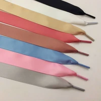 coolstring chiffon double side glossy shoe laces 70 160cm flat silk ribbon shoelaces sneaker 2 22cm width 1 pair drop shipping