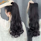 Allaosify синтетический длинный кудрявый волнистый конский хвост с косами аксессуары для волос для женщин волосы кулиска хвост удлинитель парик