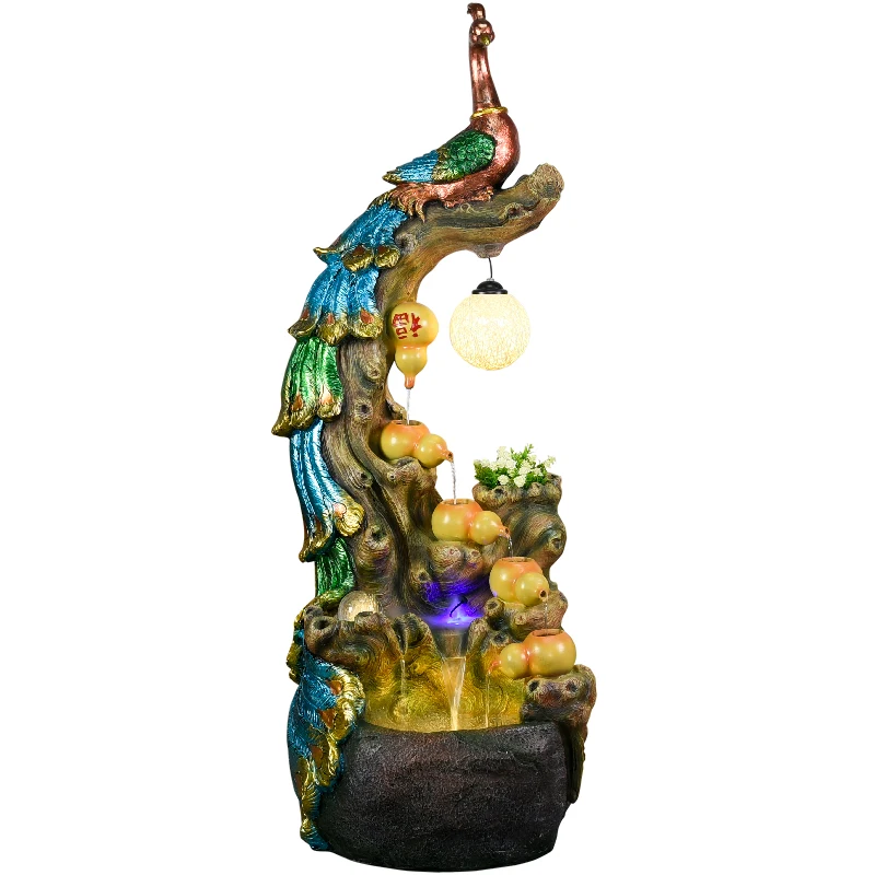 

XK New Chinese Style Gourd Rockery Water Humidifier Decoration Shop Company Fengshui Wheel Landscape