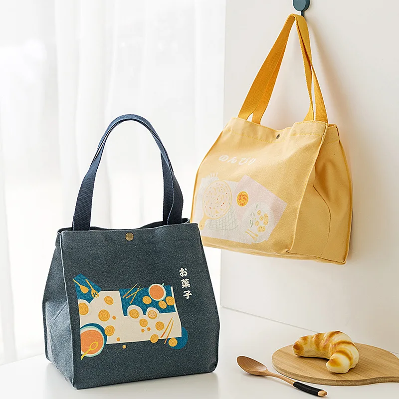 

Large Capacity Thickened Thermal Insulation Lunch Box Bag New Japanese Lunch Bag Convenient Portable Canvas Bag