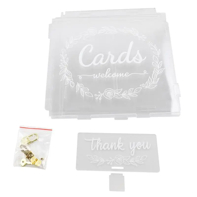 

Футляр для свадебных карт, прозрачный Футляр для карт для свадебного приемника, конверт «сделай сам», подарочный контейнер для карт с замко...