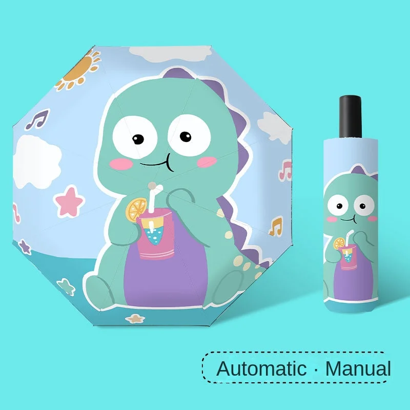 

Ultra-light Portable Small Dinosaur Anti-rebound Automatic Children's Umbrella Men's and Women's Reflective Strip Folding Easy