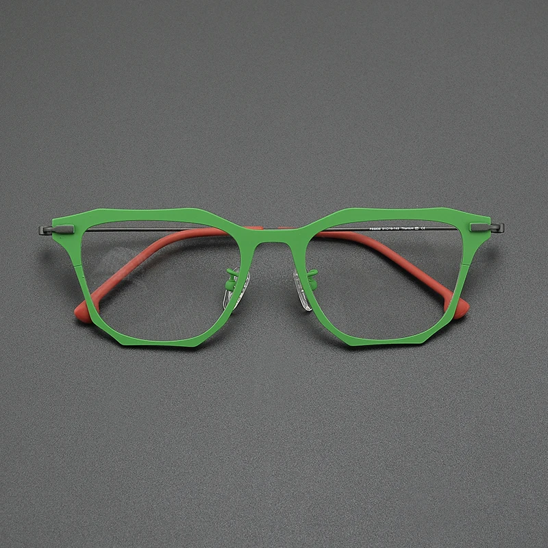 Цветная ультралегкая квадратная оправа из чистого титана литературная для